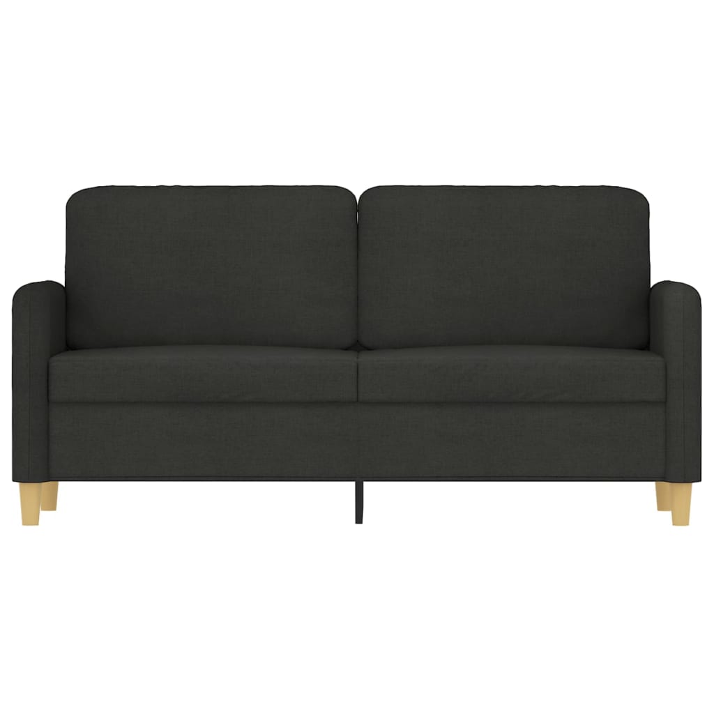 vidaXL Sofa 2-osobowa, czarna, 140 cm, tapicerowana tkaniną