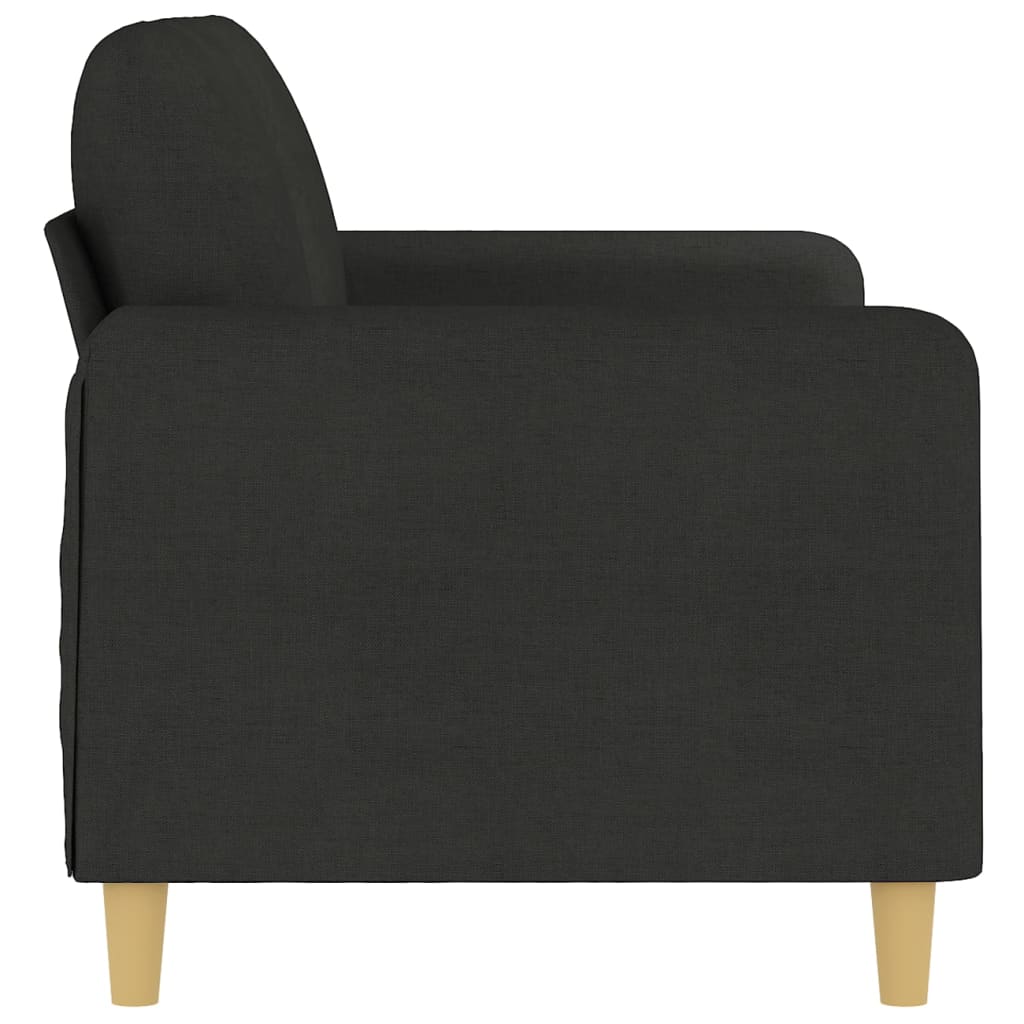 vidaXL Sofa 2-osobowa, czarna, 140 cm, tapicerowana tkaniną