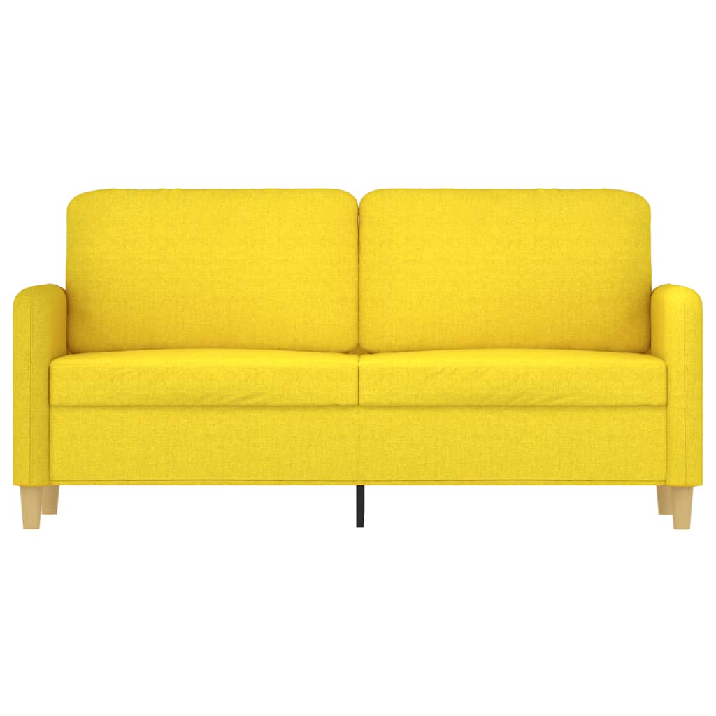 vidaXL Sofa 2-osobowa, jasnożółta, 140 cm, tapicerowana tkaniną