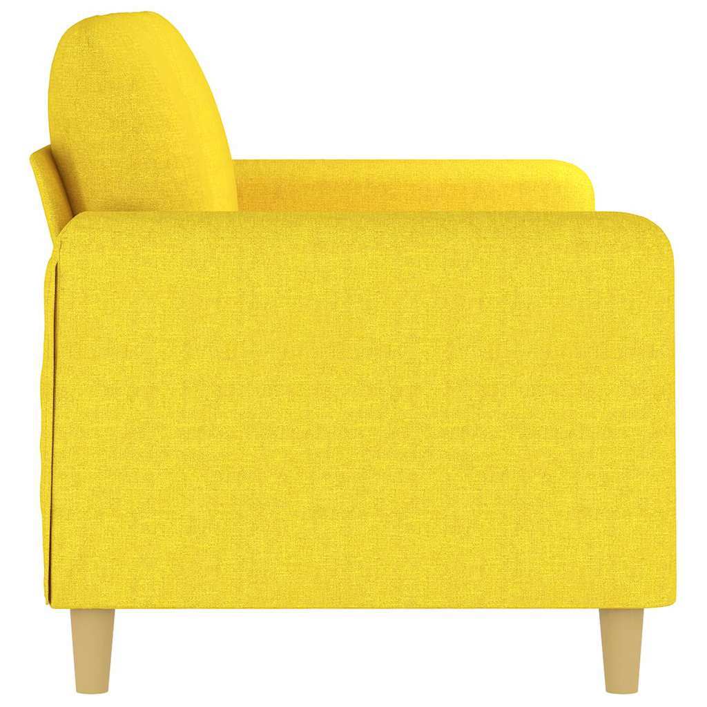 vidaXL Sofa 2-osobowa, jasnożółta, 140 cm, tapicerowana tkaniną