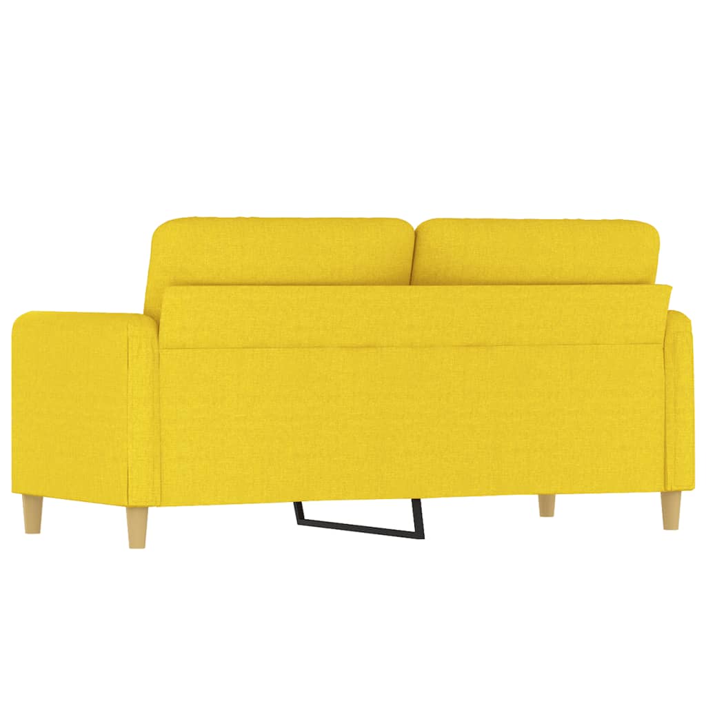 vidaXL Sofa 2-osobowa, jasnożółta, 140 cm, tapicerowana tkaniną