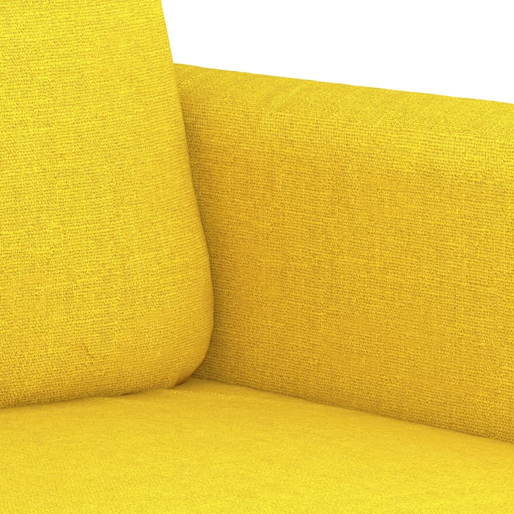 vidaXL Sofa 2-osobowa, jasnożółta, 140 cm, tapicerowana tkaniną