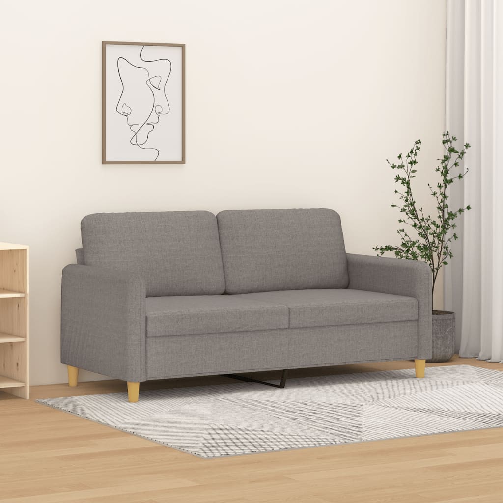 vidaXL Sofa 2-osobowa, kolor taupe, 140 cm, tapicerowana tkaniną