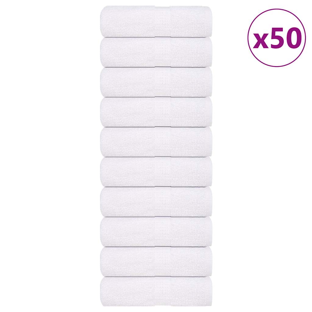 vidaXL Ręczniki, FROGN, 50 szt., białe, 30x30 cm, 360 g/m²