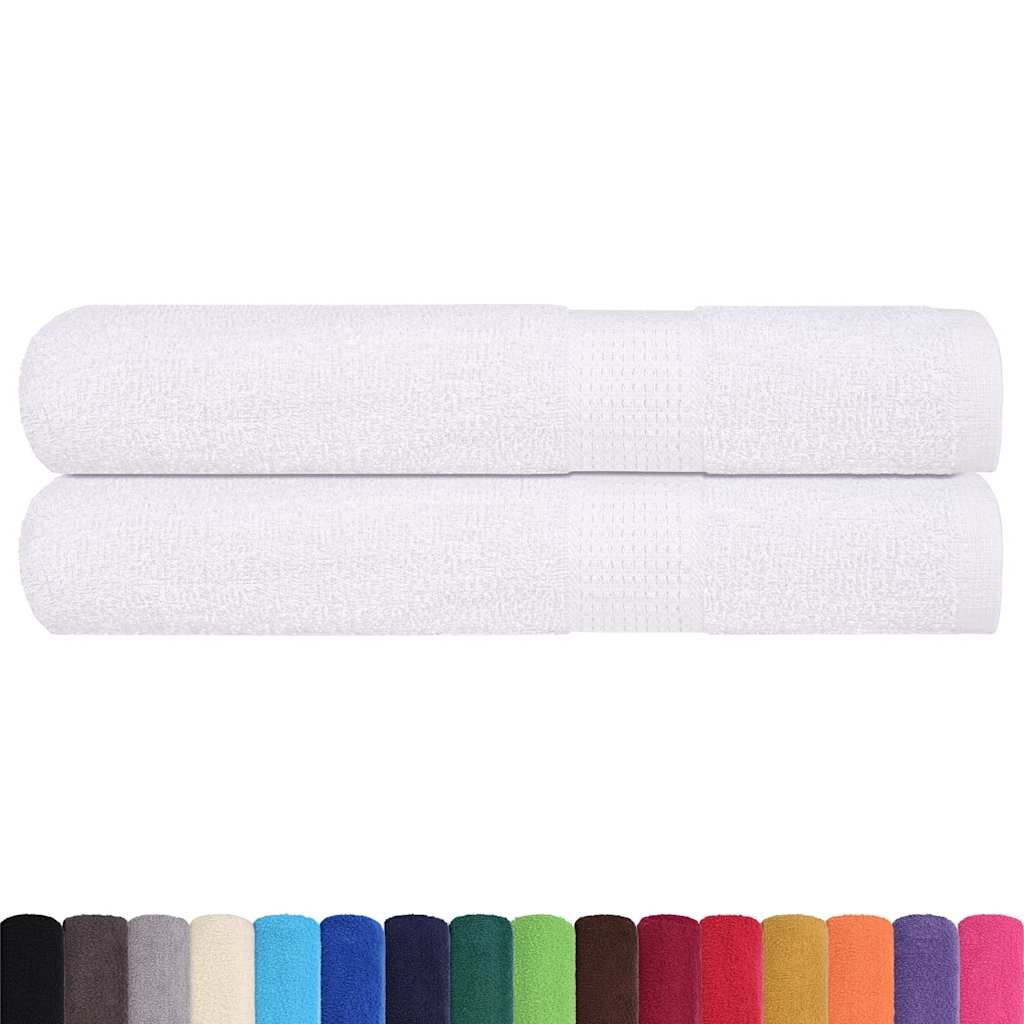 vidaXL Ręczniki, FROGN, 2 szt., białe, 100x200 cm, 360 g/m²