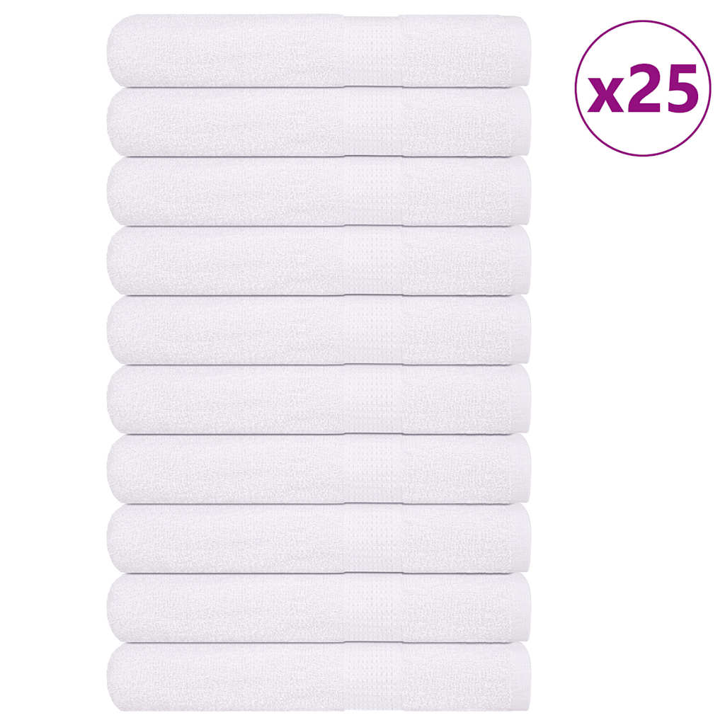 vidaXL Ręczniki, FROGN, 25 szt., białe, 100x200 cm, 360 g/m²