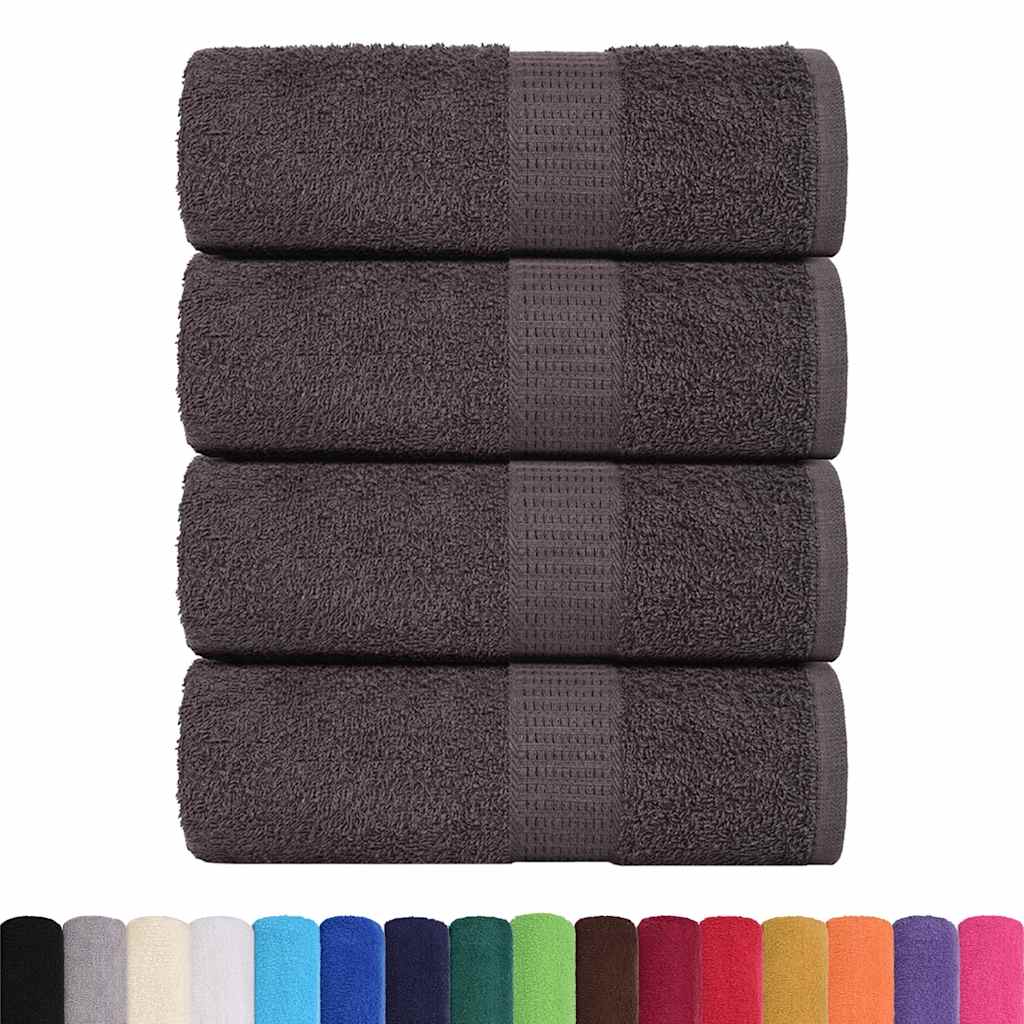 vidaXL Ręczniki, FROGN, 4 szt., antracytowe, 30x30 cm, 360 g/m²