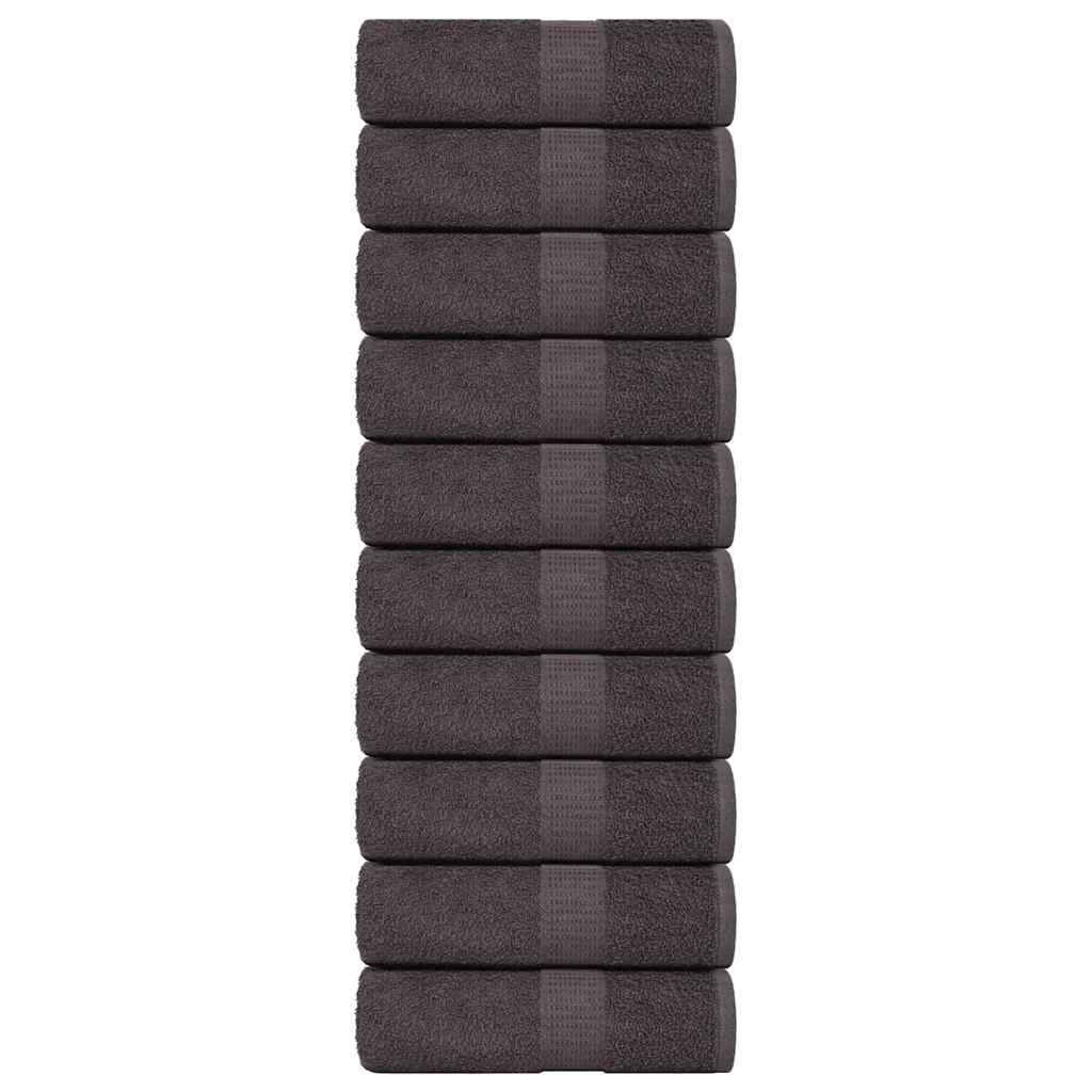 vidaXL Ręczniki, FROGN, 10 szt., antracytowe, 30x30 cm, 360 g/m²