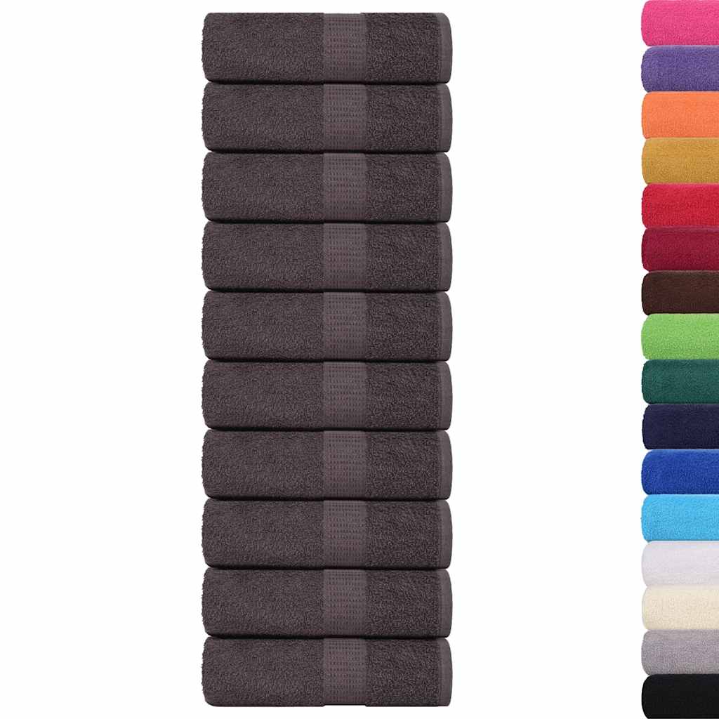 vidaXL Ręczniki, FROGN, 10 szt., antracytowe, 30x30 cm, 360 g/m²