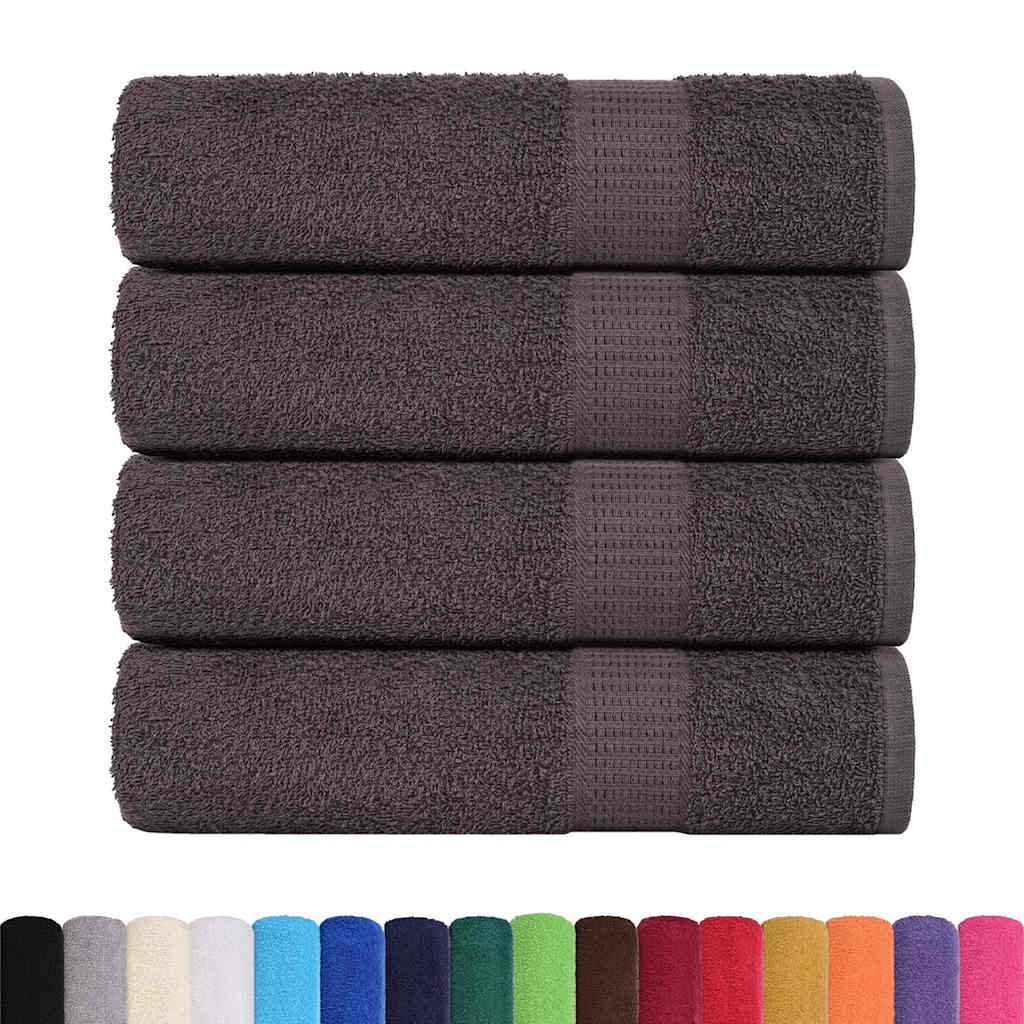vidaXL Ręczniki kąpielowe, FROGN, 4 szt., antracyt, 100x150 cm, 360 g/m²