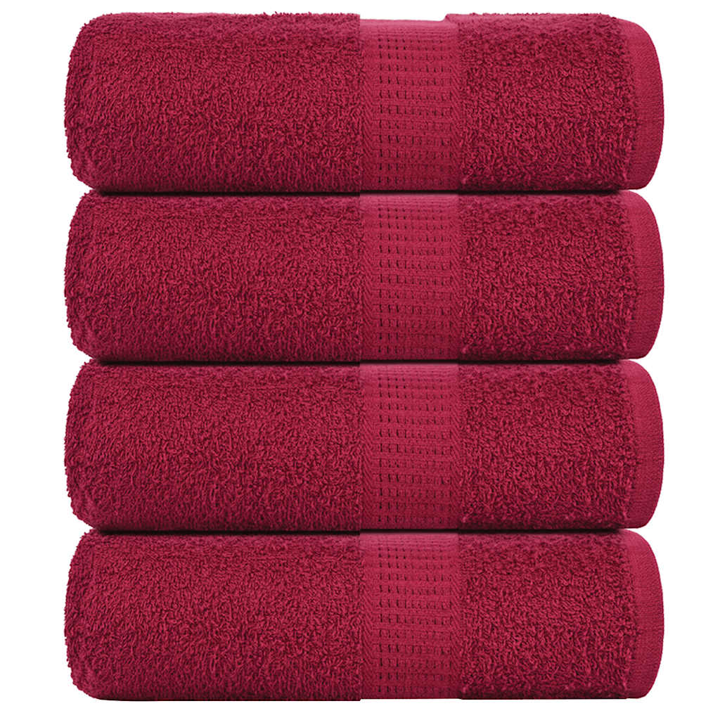 vidaXL Ręczniki, FROGN, 4 szt., bordeaux, 30x30 cm, 360 g/m²