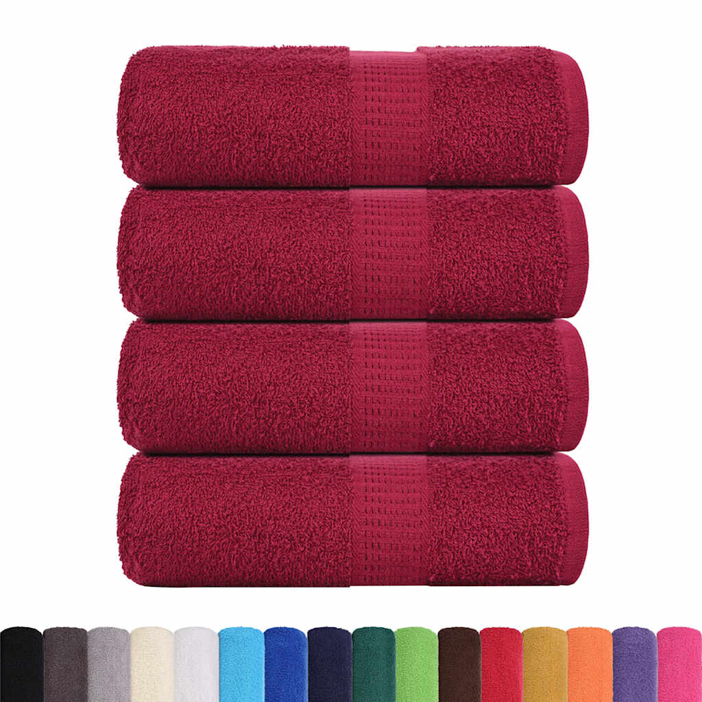 vidaXL Ręczniki, FROGN, 4 szt., bordeaux, 30x30 cm, 360 g/m²
