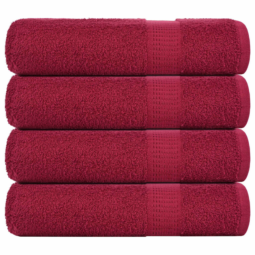 vidaXL Ręczniki do rąk, FROGN, 4 szt., Bordeaux 50x100 cm, 360 g/m²