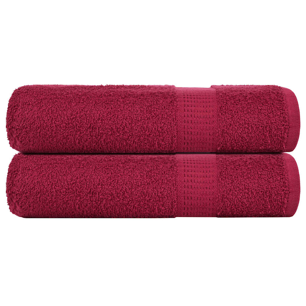 vidaXL Ręczniki kąpielowe, FROGN, 2 szt, bordowe, 100x150 cm, 360 g/m²