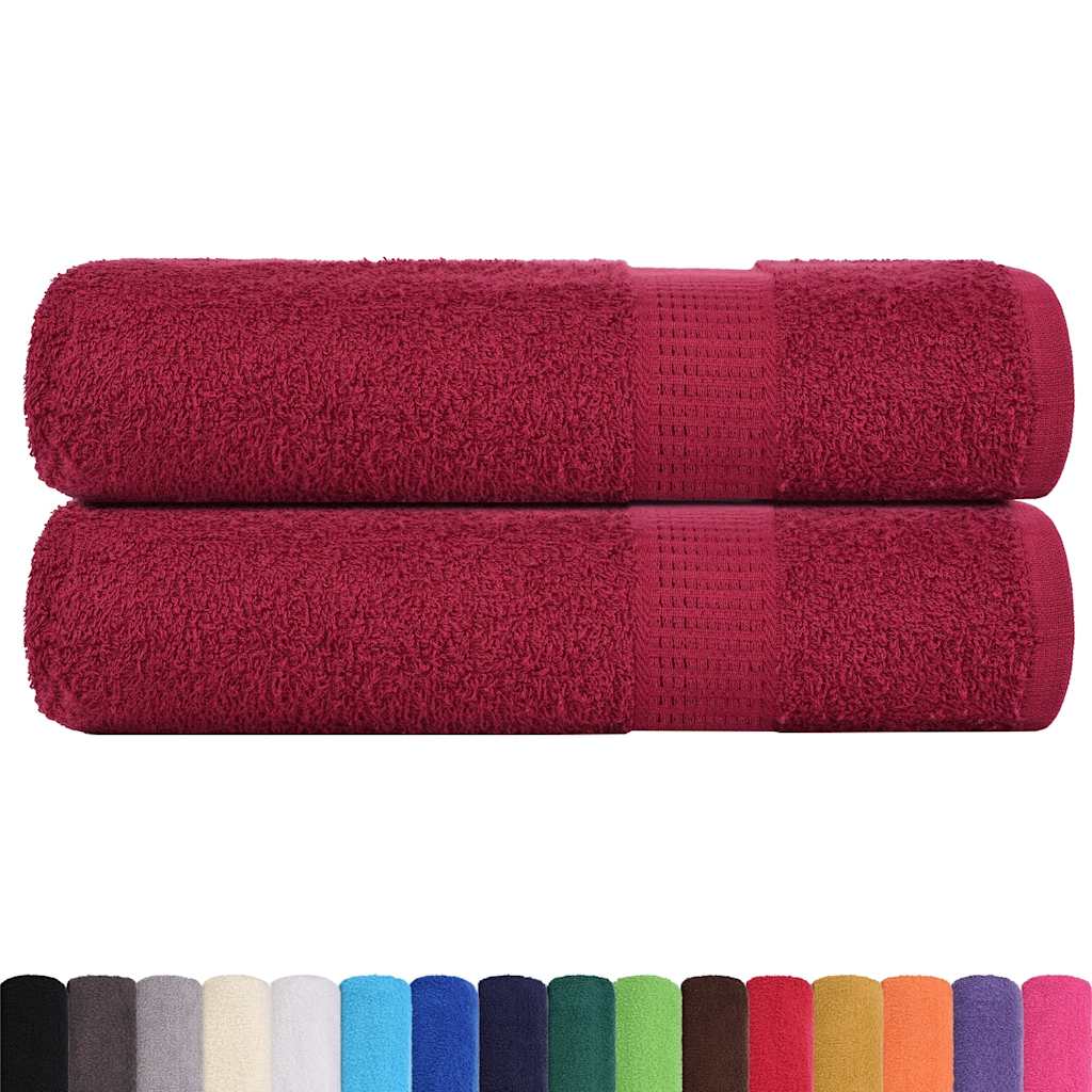 vidaXL Ręczniki kąpielowe, FROGN, 2 szt, bordowe, 100x150 cm, 360 g/m²