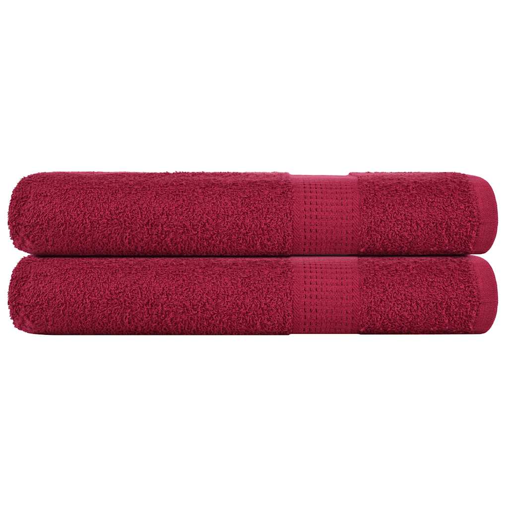 vidaXL Ręczniki, FROGN, 2 szt., bordowe, 100x200 cm, 360 g/m²