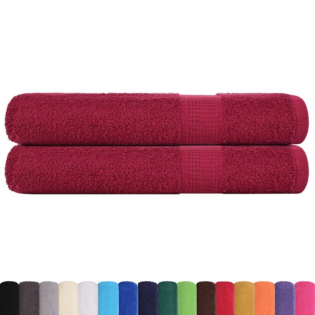 vidaXL Ręczniki, FROGN, 2 szt., bordowe, 100x200 cm, 360 g/m²