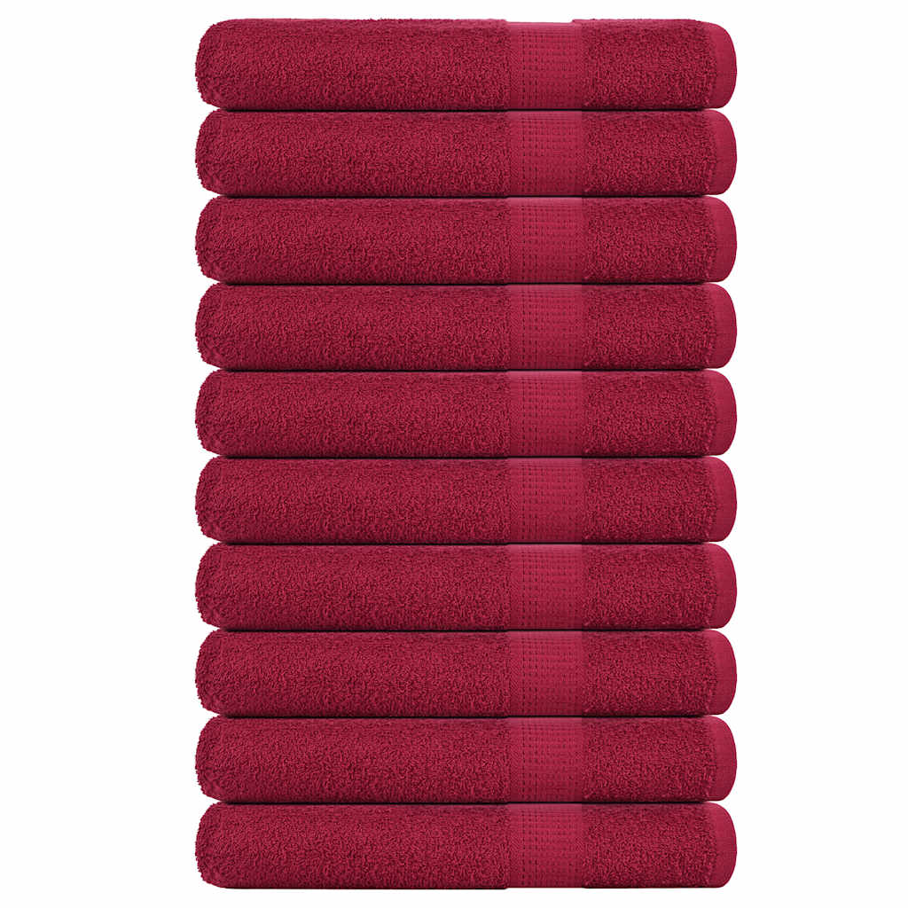 vidaXL Ręczniki, FROGN, 10 szt., bordowe, 100x200 cm, 360 g/m²