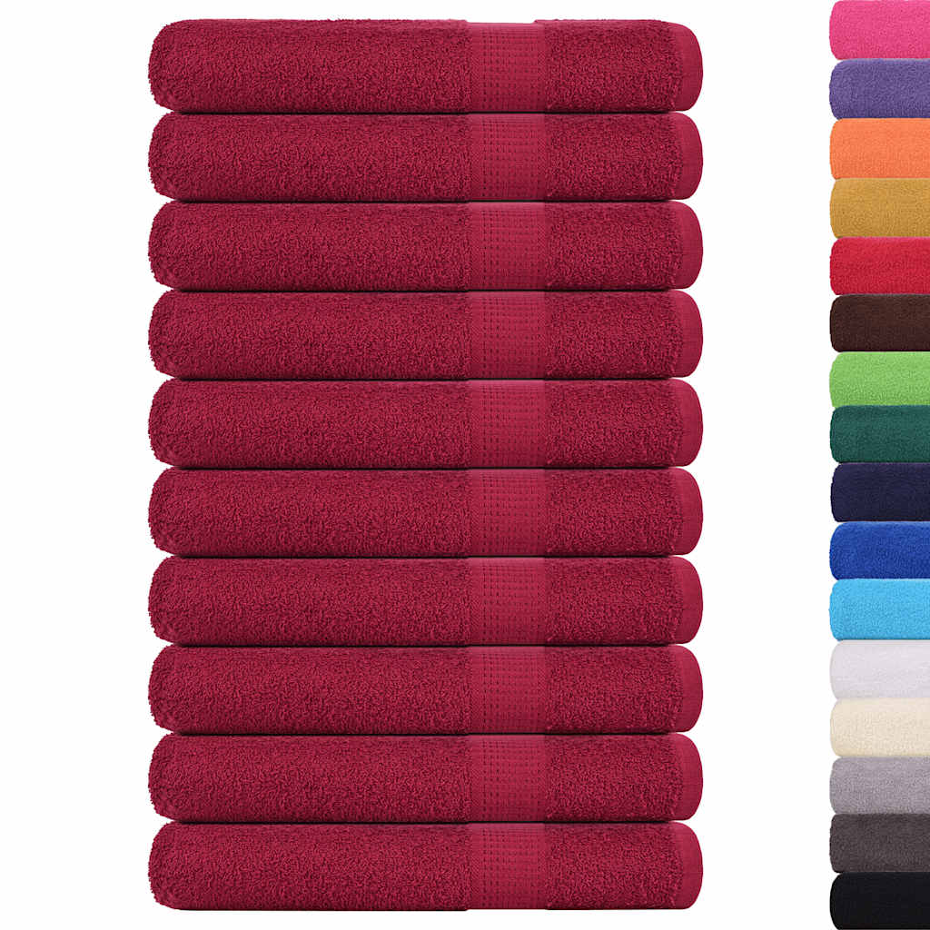 vidaXL Ręczniki, FROGN, 10 szt., bordowe, 100x200 cm, 360 g/m²