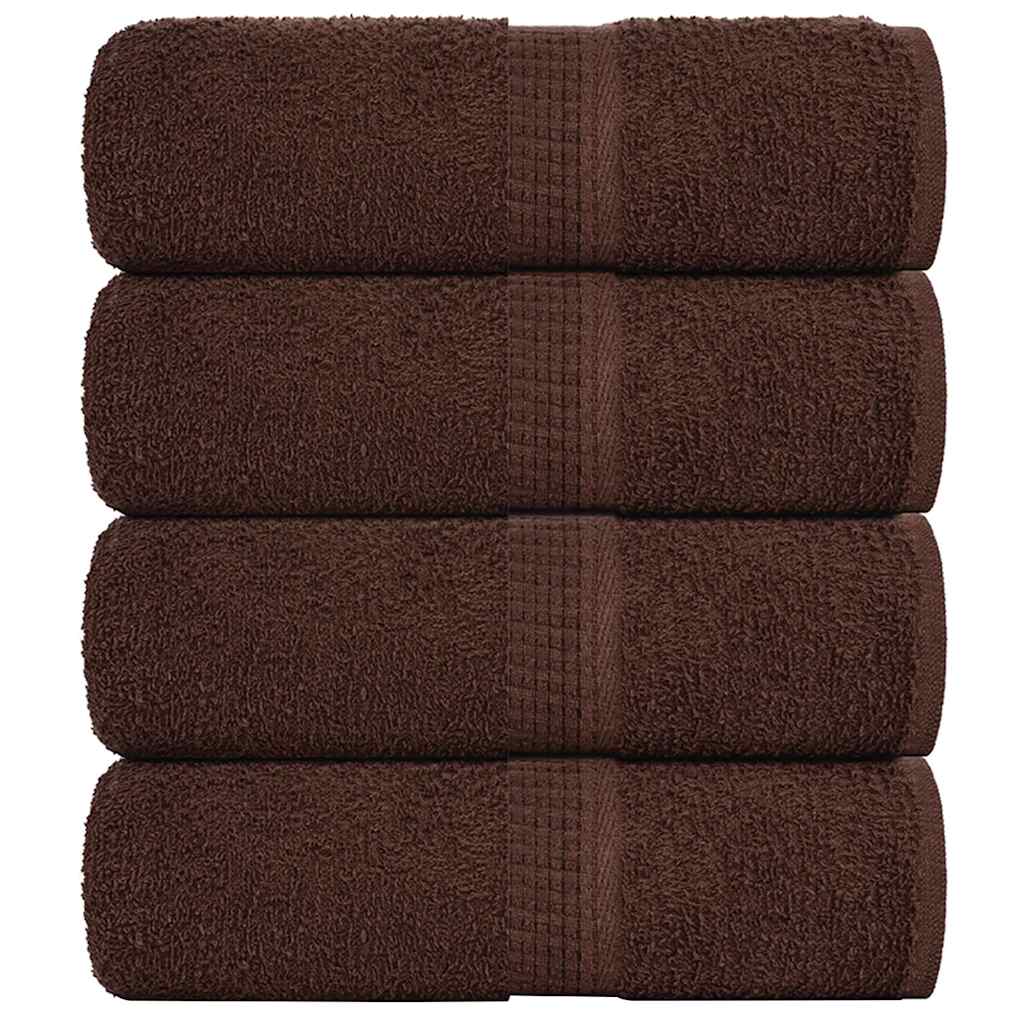 vidaXL Ręczniki, FROGN, 4 szt., brązowe, 30x30 cm, 360 g/m²