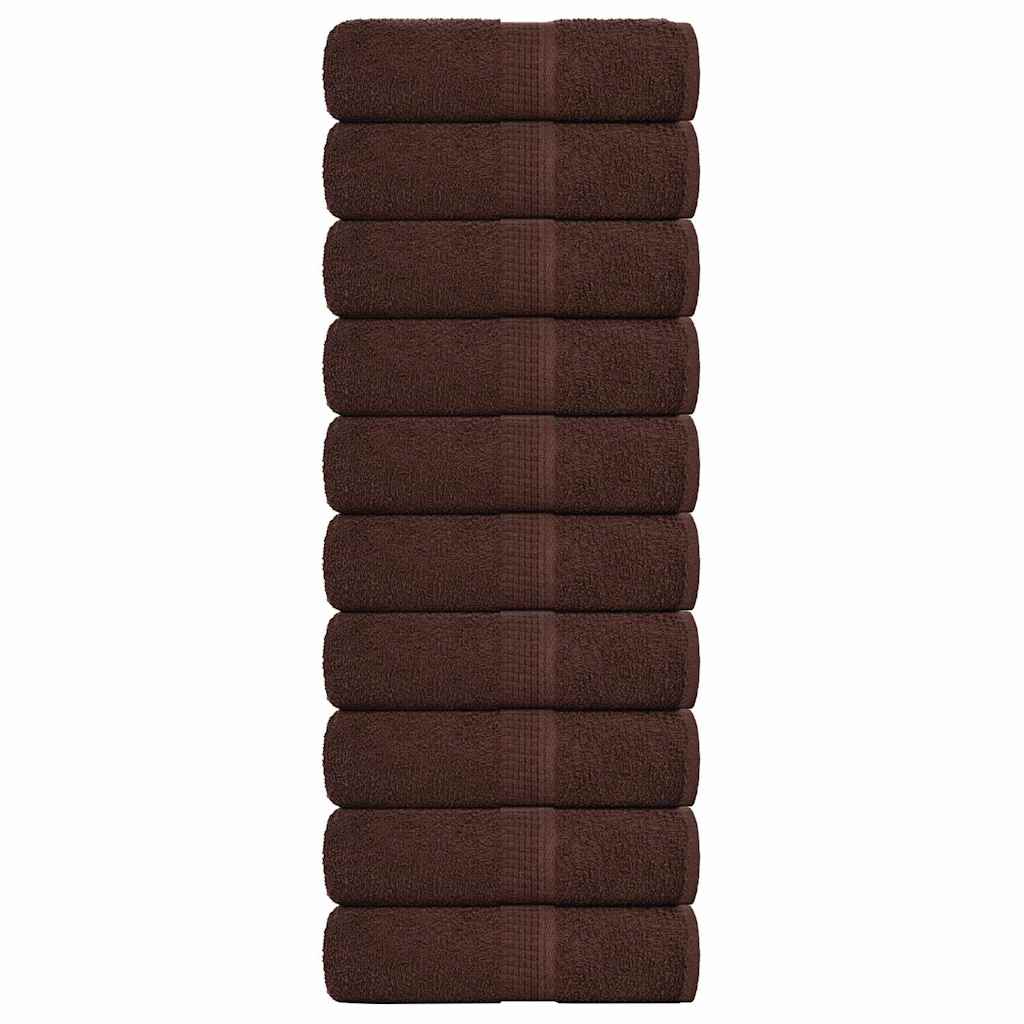 vidaXL Ręczniki, FROGN, 10 szt., brązowe, 30x30 cm, 360 g/m²