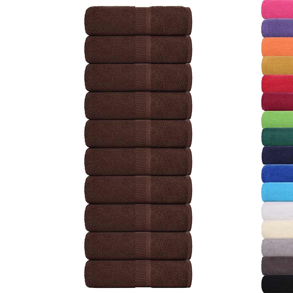 vidaXL Ręczniki, FROGN, 10 szt., brązowe, 30x30 cm, 360 g/m²