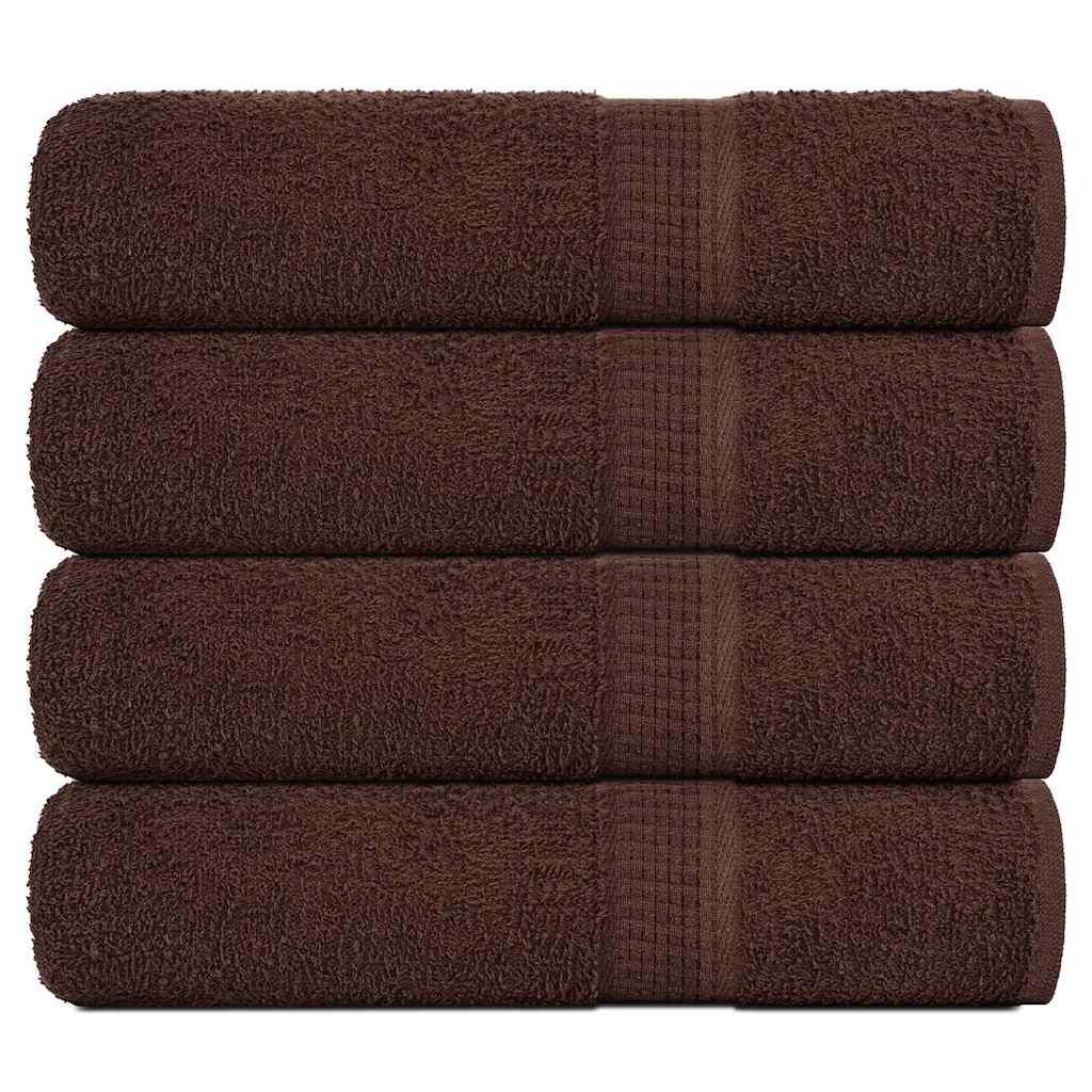 vidaXL Ręczniki do rąk, FROGN, 4 szt., brązowe, 50x100 cm, 360 g/m²