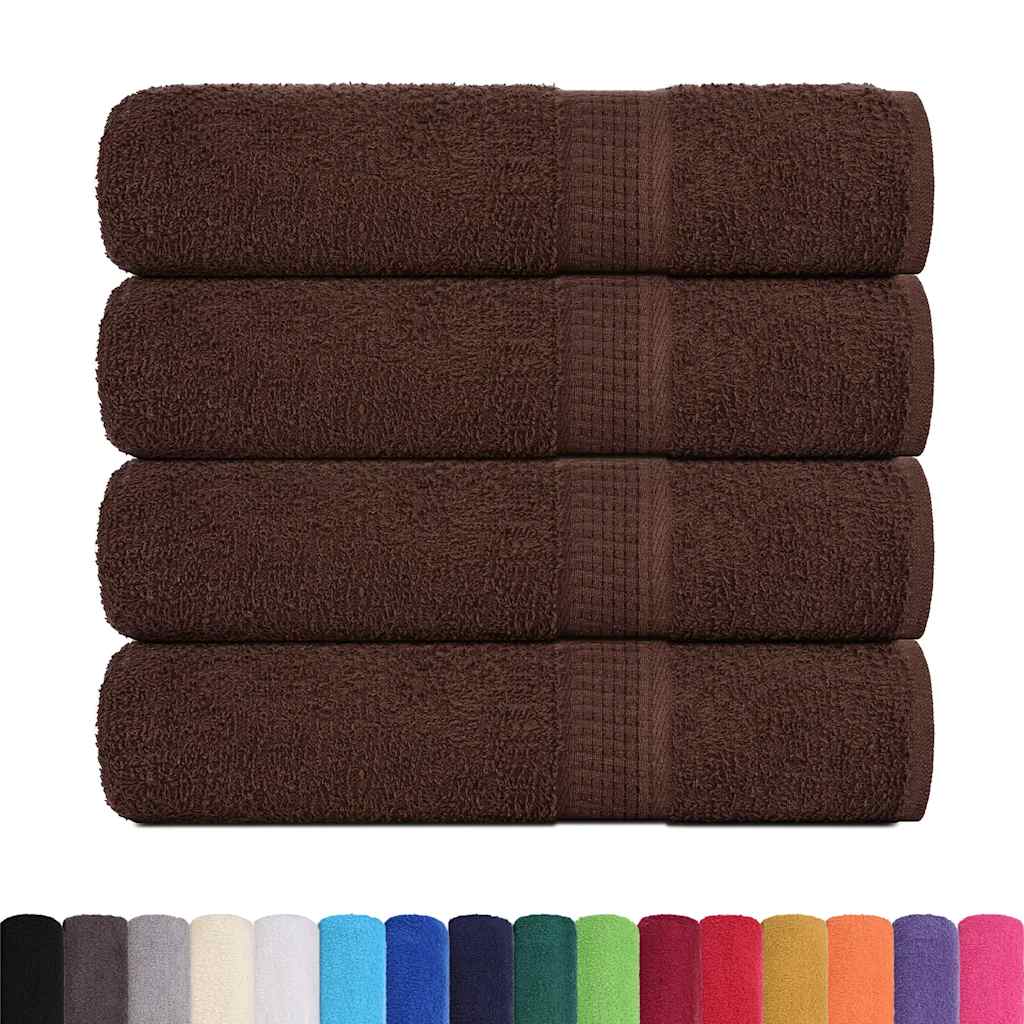 vidaXL Ręczniki do rąk, FROGN, 4 szt., brązowe, 50x100 cm, 360 g/m²