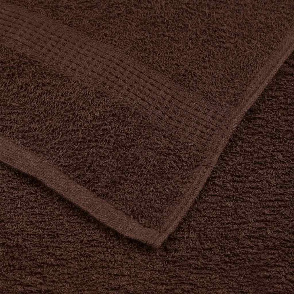 vidaXL Ręczniki do rąk, FROGN, 10 szt., brązowe, 50x100 cm, 360 g/m²