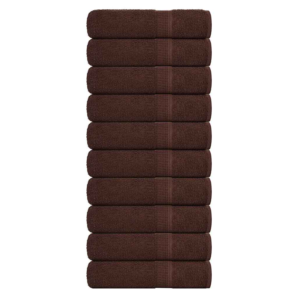 vidaXL Ręczniki kąpielowe, FROGN, 10 szt., brązowe, 70x140 cm, 360 g/m²