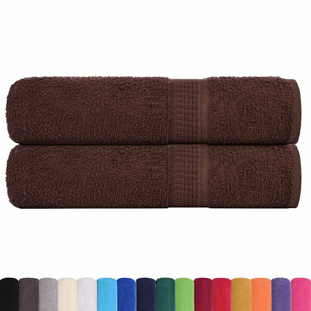 vidaXL Ręczniki kąpielowe, FROGN, 2 szt., brązowe, 100x150 cm, 360 g/m²