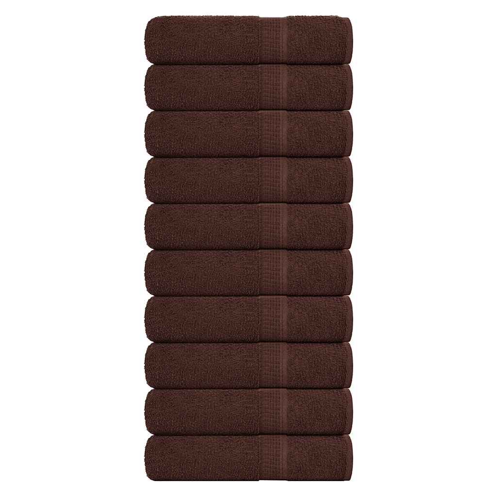 vidaXL Ręczniki kąpielowe, FROGN, 10 szt., brązowe, 100x150 cm, 360 g/m²