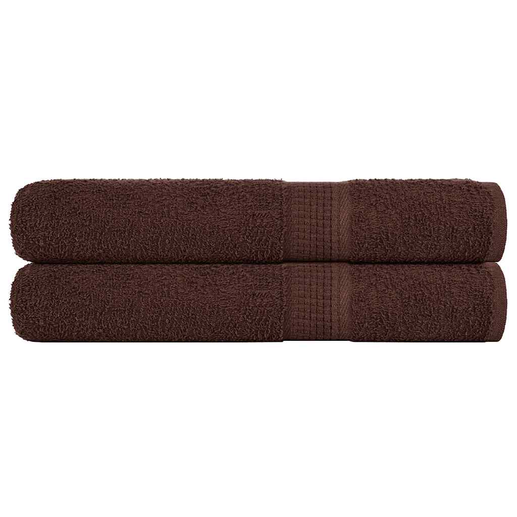 vidaXL Ręczniki, FROGN, 2 szt., brązowy, 100x200 cm, 360 g/m²