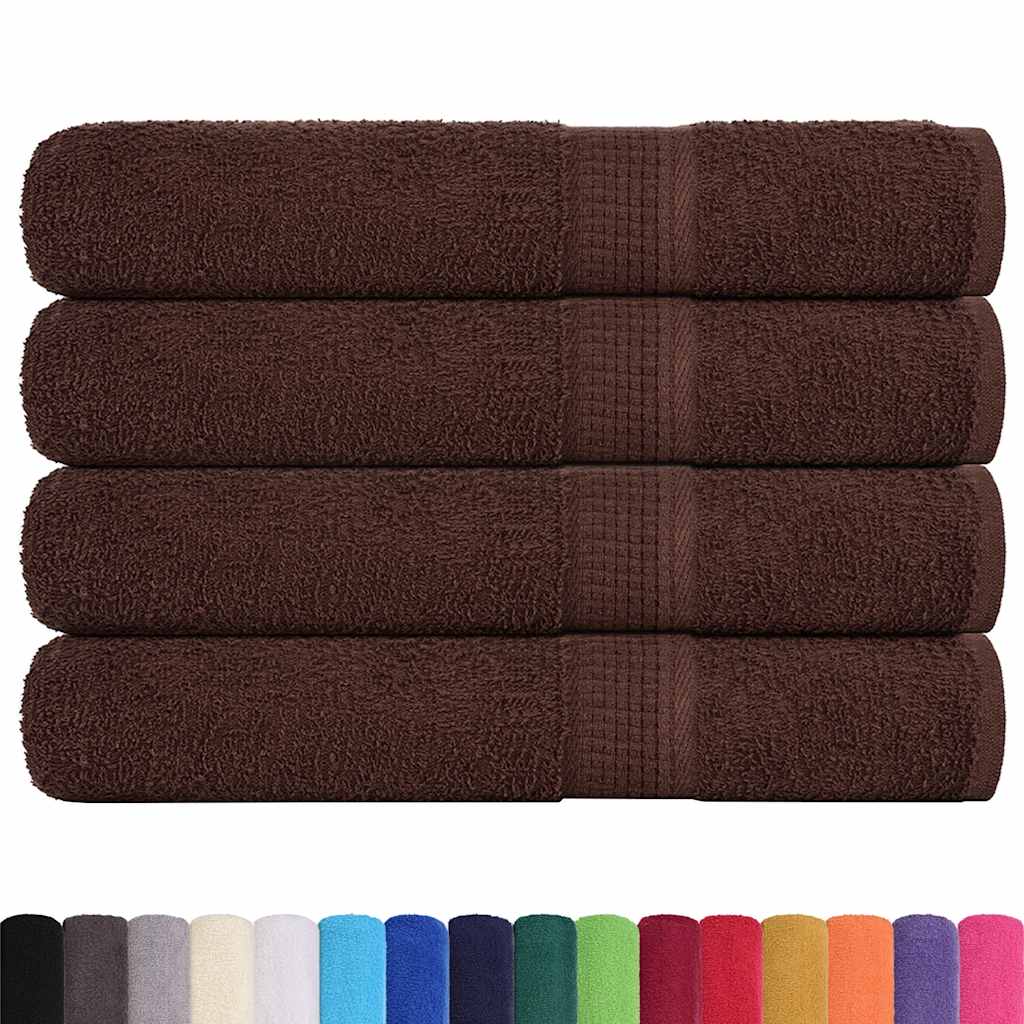 vidaXL Ręczniki, FROGN, 4 szt., brązowy, 100x200 cm, 360 g/m²
