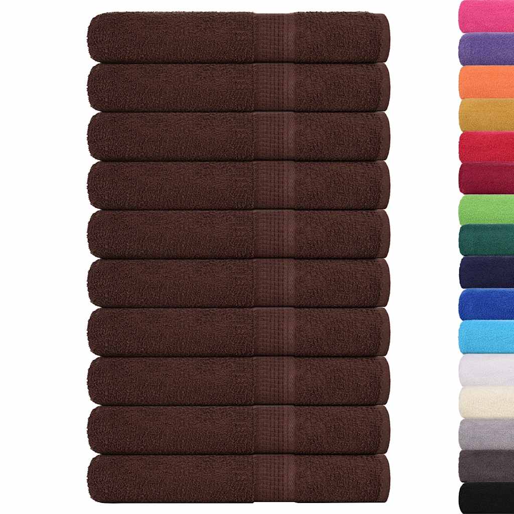 vidaXL Ręczniki, FROGN, 10 szt., brązowy, 100x200 cm, 360 g/m²