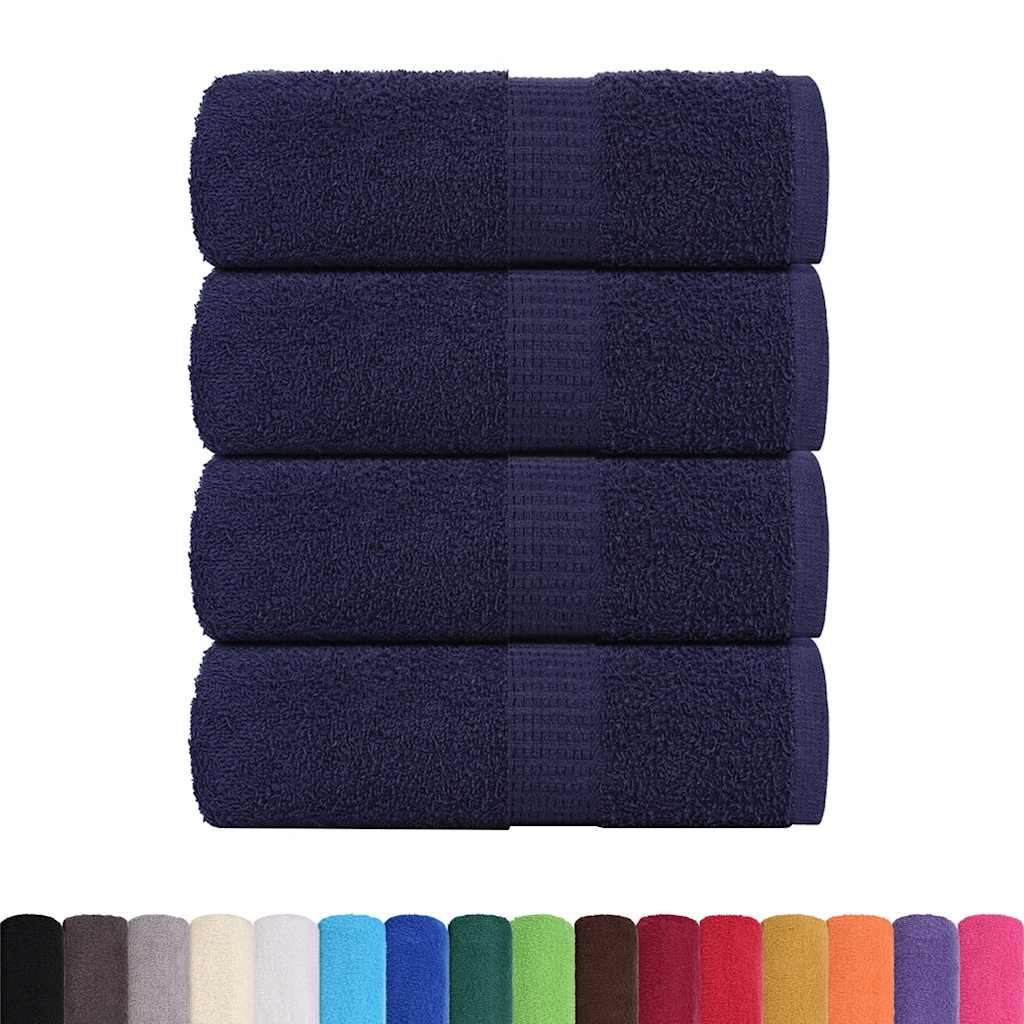 vidaXL Ręczniki, FROGN, 4 szt., granatowe, 30x30 cm, 360 g/m²