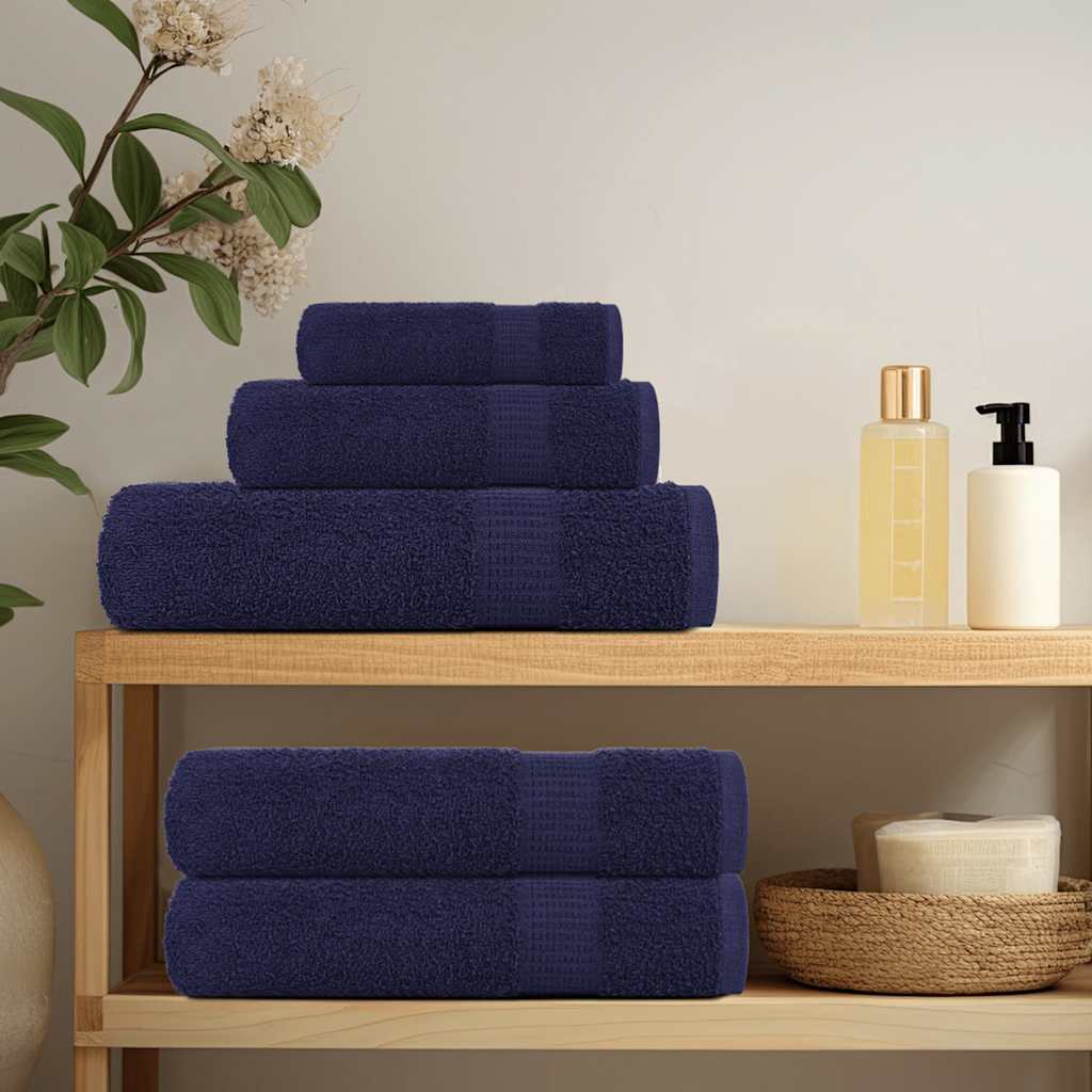 vidaXL Ręczniki, FROGN, 4 szt., granatowe, 30x30 cm, 360 g/m²