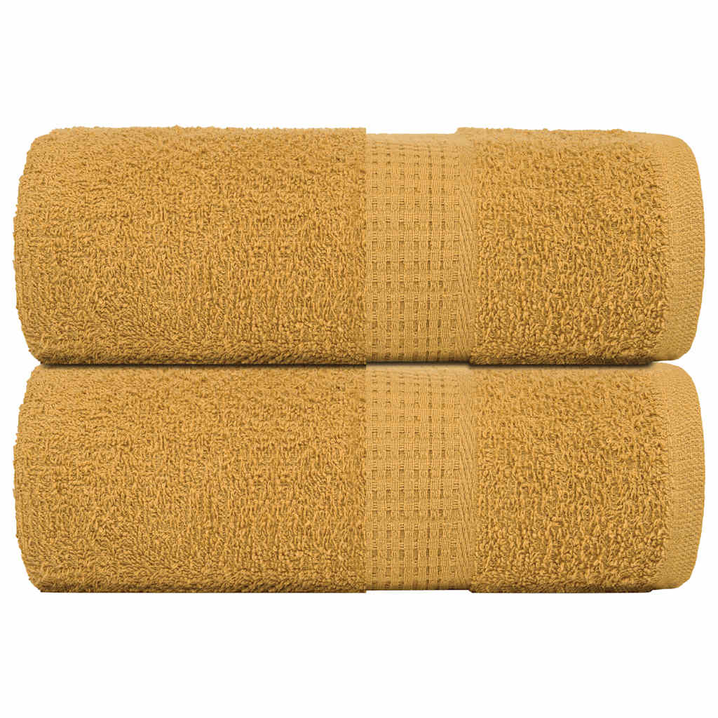 vidaXL Ręczniki, FROGN, 2 szt., złote, 30x30 cm, 360 g/m²