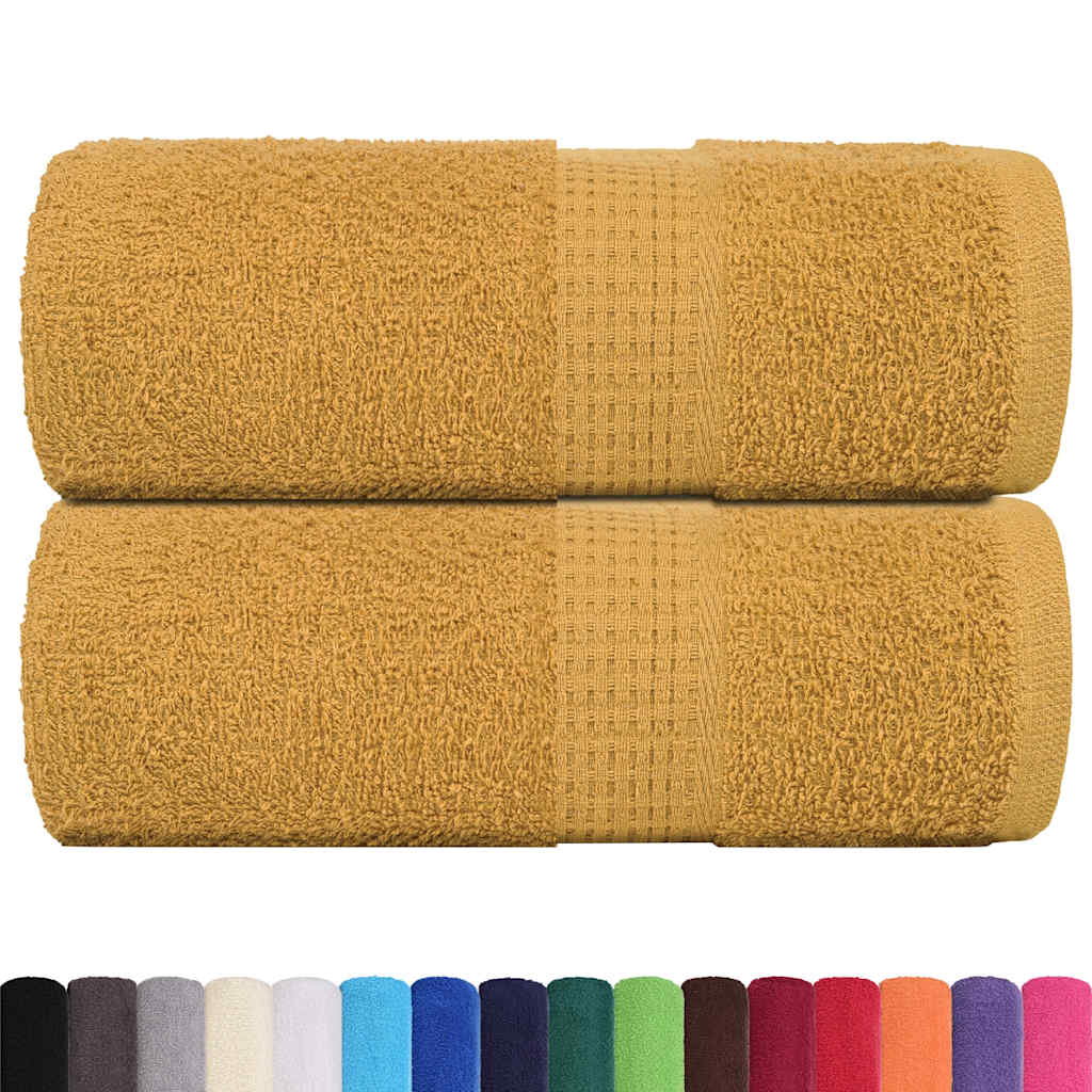 vidaXL Ręczniki, FROGN, 2 szt., złote, 30x30 cm, 360 g/m²
