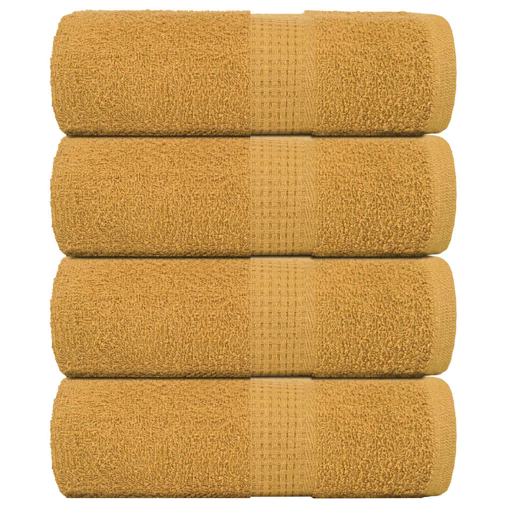 vidaXL Ręczniki, FROGN, 4 szt., złote, 30x30 cm, 360 g/m²