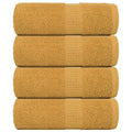 vidaXL Ręczniki, FROGN, 4 szt., złote, 30x30 cm, 360 g/m²