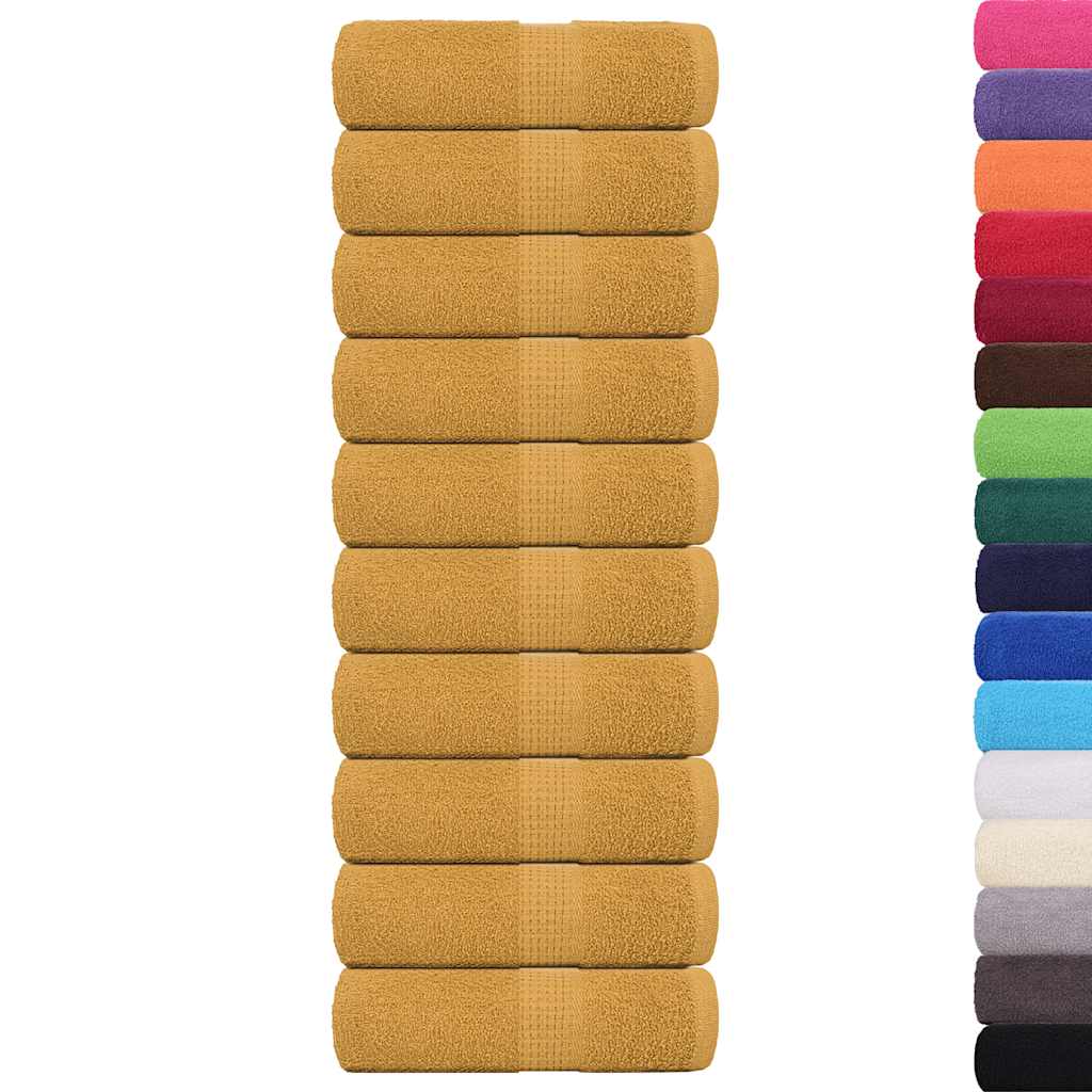 vidaXL Ręczniki, FROGN, 10 szt., złote, 30x30 cm, 360 g/m²