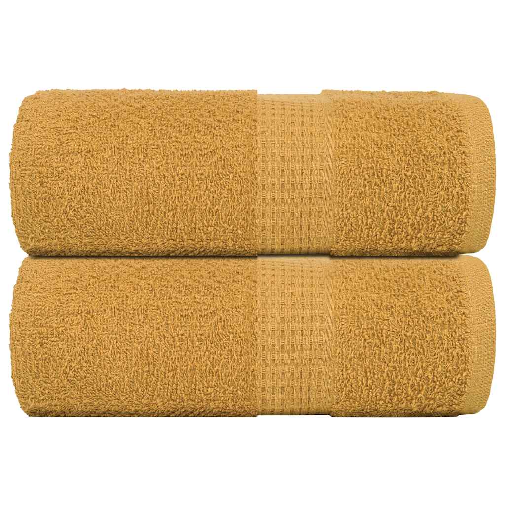 vidaXL Ręczniki gościnne FROGN 2 szt. Złote 30x50 cm 360 g/m²