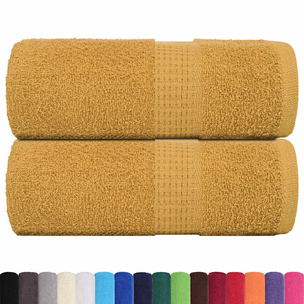 vidaXL Ręczniki gościnne FROGN 2 szt. Złote 30x50 cm 360 g/m²