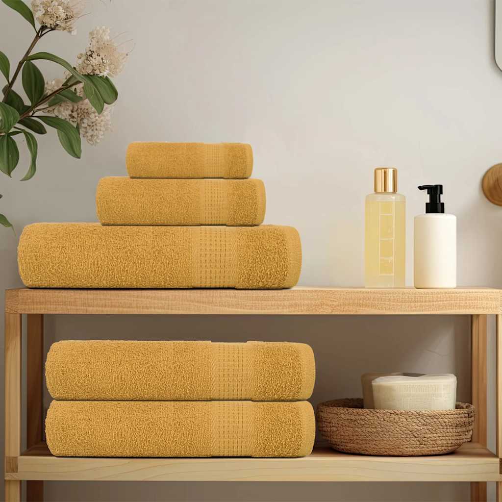 vidaXL Ręczniki gościnne FROGN 2 szt. Złote 30x50 cm 360 g/m²