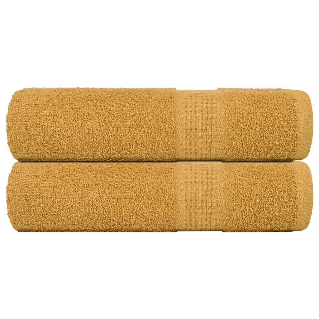 vidaXL Ręczniki do rąk FROGN 2 szt. Złoty 50x100 cm 360 g/m²