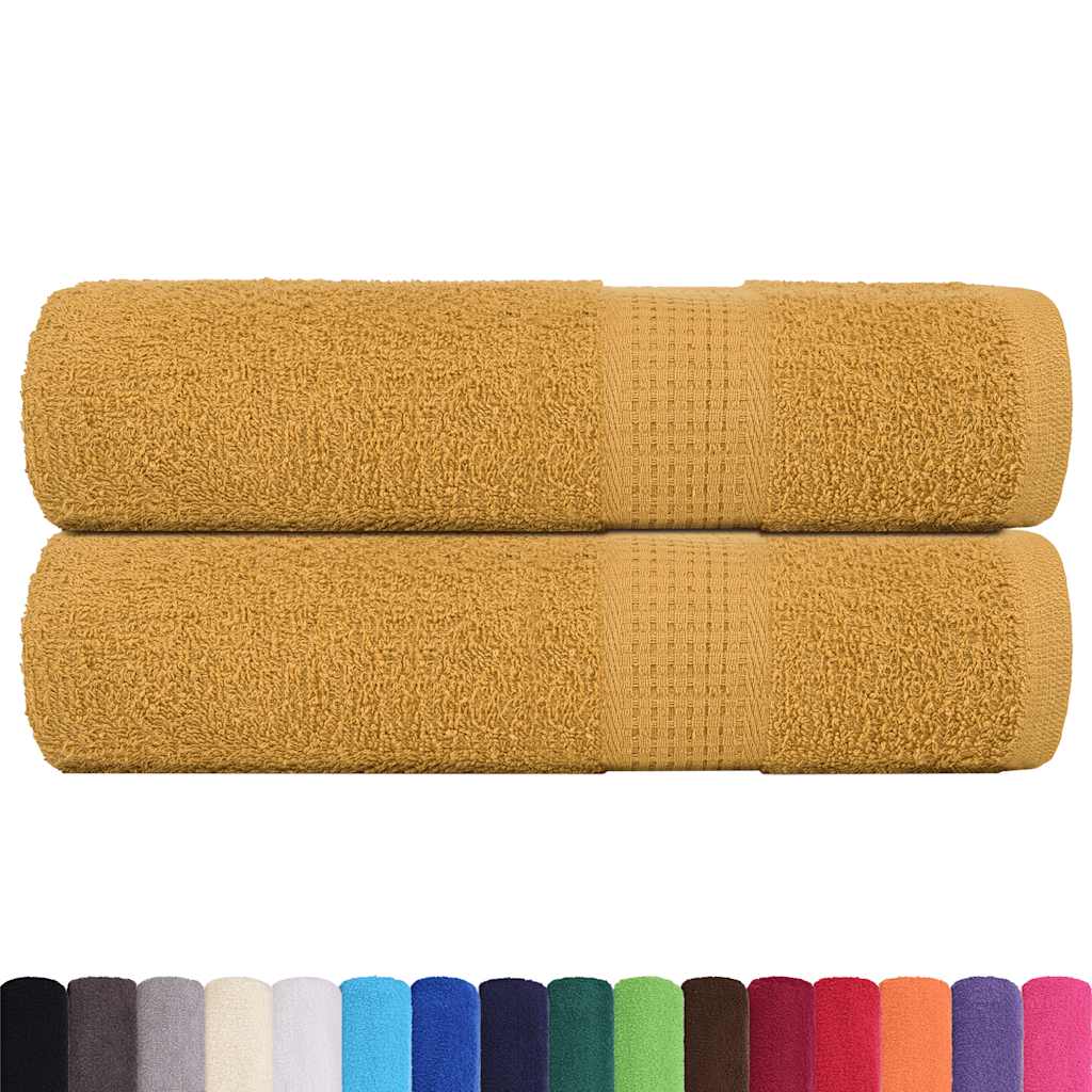 vidaXL Ręczniki do rąk FROGN 2 szt. Złoty 50x100 cm 360 g/m²