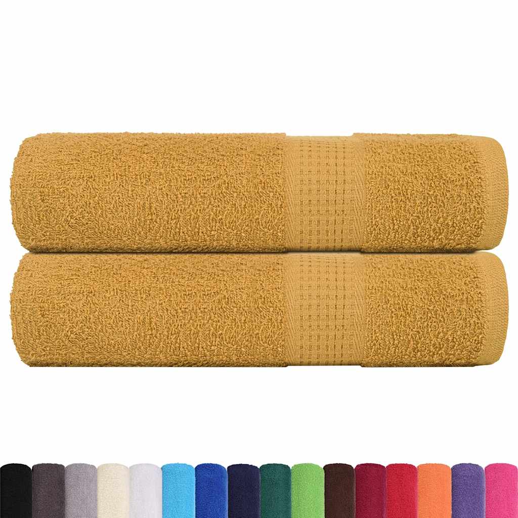 vidaXL Ręczniki prysznicowe FROGN 2 szt. Złoty 70x140cm 360 g/m²