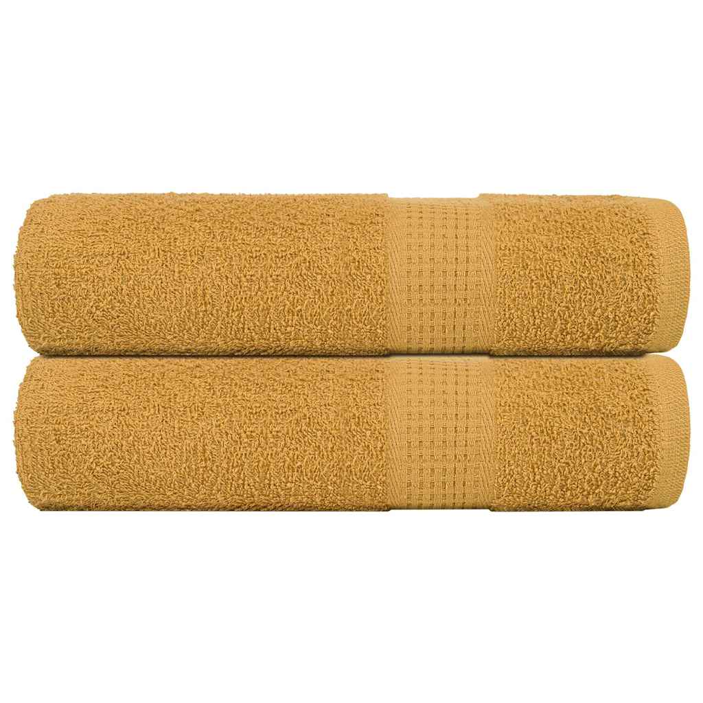 vidaXL Ręczniki kąpielowe FROGN 2 szt. Złoty 100x150 cm 360 g/m²