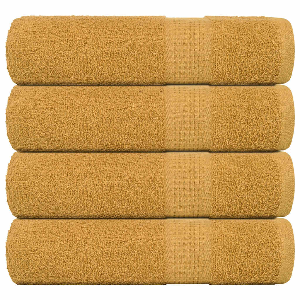 vidaXL Ręczniki kąpielowe FROGN 4 szt. Złoty 100x150 cm 360 g/m²